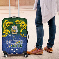 Solomon Islands Luggage Cover The Guardians-Tribal Crocodile and Shark Melanesian Tattoo LT03 Green - Polynesian Pride