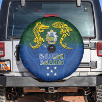 Solomon Islands Spare Tire Cover The Guardians-Tribal Crocodile and Shark Melanesian Tattoo LT03 Green - Polynesian Pride
