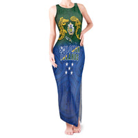 Solomon Islands Tank Maxi Dress The Guardians-Tribal Crocodile and Shark Melanesian Tattoo LT03 Women Green - Polynesian Pride