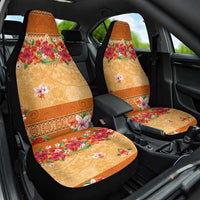 Hawaii Hibiscus Car Seat Cover Turtles and Tribal Motifs Vintage Floral Style LT03 One Size Yellow - Polynesian Pride