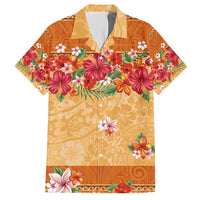 Hawaii Hibiscus Hawaiian Shirt Turtles and Tribal Motifs Vintage Floral Style LT03 Yellow - Polynesian Pride