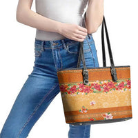 Hawaii Hibiscus Leather Tote Bag Turtles and Tribal Motifs Vintage Floral Style LT03 - Polynesian Pride