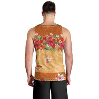 Hawaii Hibiscus Men Tank Top Turtles and Tribal Motifs Vintage Floral Style LT03 - Polynesian Pride