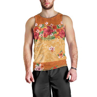 Hawaii Hibiscus Men Tank Top Turtles and Tribal Motifs Vintage Floral Style LT03 - Polynesian Pride