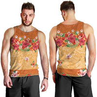 Hawaii Hibiscus Men Tank Top Turtles and Tribal Motifs Vintage Floral Style LT03 - Polynesian Pride