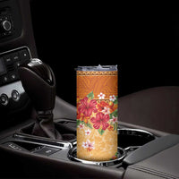 Hawaii Hibiscus Skinny Tumbler Turtles and Tribal Motifs Vintage Floral Style LT03 - Polynesian Pride