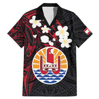 French Polynesia Tiare Day Family Matching Mermaid Dress and Hawaiian Shirt Seal and Polynesian Pattern LT03 Dad's Shirt - Short Sleeve Black - Polynesian Pride