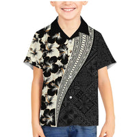 Bula Hibiscus Festival Family Matching Mermaid Dress and Hawaiian Shirt Tapa Pattern Half Style LT03 Son's Shirt Beige - Polynesian Pride