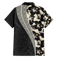 Bula Hibiscus Festival Family Matching Off The Shoulder Long Sleeve Dress and Hawaiian Shirt Tapa Pattern Half Style LT03 - Polynesian Pride