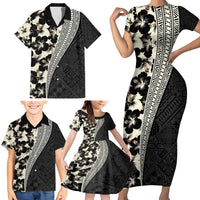Bula Hibiscus Festival Family Matching Short Sleeve Bodycon Dress and Hawaiian Shirt Tapa Pattern Half Style LT03 - Polynesian Pride