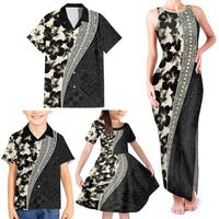 Bula Hibiscus Festival Family Matching Tank Maxi Dress and Hawaiian Shirt Tapa Pattern Half Style LT03 - Polynesian Pride
