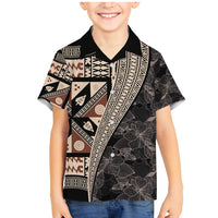 Bula Hibiscus Festival Family Matching Mermaid Dress and Hawaiian Shirt Fijian Masi Pattern Half Style