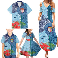 Fiji Day Family Matching Summer Maxi Dress and Hawaiian Shirt Tapa Pattern and Hibiscus Flower LT03 - Polynesian Pride