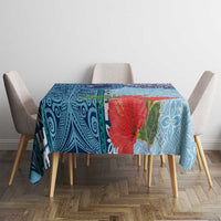 Fiji Day Tablecloth Tapa Pattern and Hibiscus Flower