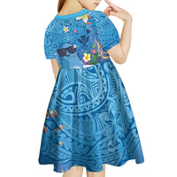 Aloha Hawaiian Monk Seal Kid Short Sleeve Dress Polynesian Tattoo The Ocean and Undersea Vibe LT03 - Polynesian Pride