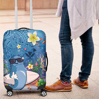 Aloha Hawaiian Monk Seal Luggage Cover Polynesian Tattoo The Ocean and Undersea Vibe LT03 Blue - Polynesian Pride
