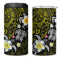 Hawaiian Turtle and Plumeria 4 in 1 Can Cooler Tumbler Polynesian Tattoo and Tribal Elements Pattern Yellow Color LT03 One Size: 16 oz Yellow - Polynesian Pride