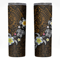 Hawaiian Turtle and Plumeria Skinny Tumbler Polynesian Tattoo and Tribal Elements Pattern Orange Color LT03 Orange - Polynesian Pride