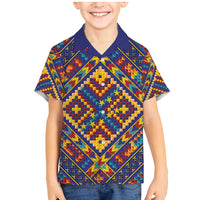 Kolose-Tuvalu Crochet Family Matching Mermaid Dress and Hawaiian Shirt with Polynesian and Pacific Tattoos LT03 Son's Shirt Navy - Polynesian Pride