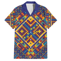 Kolose-Tuvalu Crochet Family Matching Tank Maxi Dress and Hawaiian Shirt with Polynesian and Pacific Tattoos LT03 Dad's Shirt - Short Sleeve Navy - Polynesian Pride
