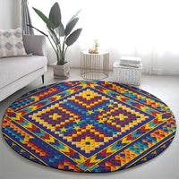 Kolose-Tuvalu Crochet Round Carpet with Polynesian and Pacific Tattoos LT03 - Polynesian Pride