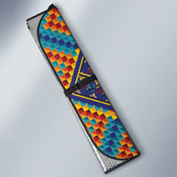 Tuvaluan and New Zealand Culture Auto Sun Shade The Art of Kolose and Taniko LT03 - Polynesian Pride