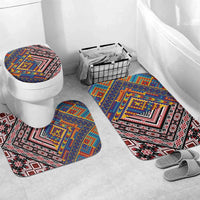 Tuvaluan and New Zealand Culture Bathroom Set The Art of Kolose and Taniko LT03 Mat Set Only (3 pcs) One Size Navy - Polynesian Pride