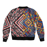 Tuvaluan and New Zealand Culture Bomber Jacket The Art of Kolose and Taniko LT03 - Polynesian Pride