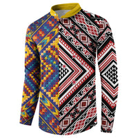 Tuvaluan and New Zealand Culture Button Sweatshirt The Art of Kolose and Taniko LT03 - Polynesian Pride