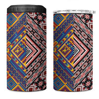 Tuvaluan and New Zealand Culture 4 in 1 Can Cooler Tumbler The Art of Kolose and Taniko LT03 One Size: 16 oz Navy - Polynesian Pride