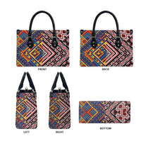 Tuvaluan and New Zealand Culture Leather Bag The Art of Kolose and Taniko LT03 - Polynesian Pride