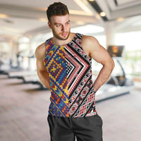 Tuvaluan and New Zealand Culture Men Tank Top The Art of Kolose and Taniko LT03 Navy - Polynesian Pride