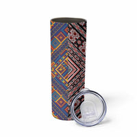 Tuvaluan and New Zealand Culture Skinny Tumbler The Art of Kolose and Taniko LT03 - Polynesian Pride