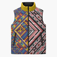 Tuvaluan and New Zealand Culture Sleeveless Puffer Jacket The Art of Kolose and Taniko LT03 Unisex Navy - Polynesian Pride