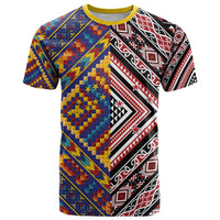 Tuvaluan and New Zealand Culture T Shirt The Art of Kolose and Taniko LT03 Navy - Polynesian Pride