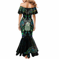 Custom New Zealand Mermaid Dress Silver Fern and Hei Tiki with Papua Shell Maori Tribal LT03 - Polynesian Pride