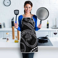 Hawaiian Kakau Art and Hisbiscus Tattoo Apron Tribal Pattern-Silver Style - Polynesian Pride