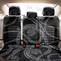 Hawaiian Kakau Art and Hisbiscus Tattoo Back Car Seat Cover Tribal Pattern-Silver Style - Polynesian Pride