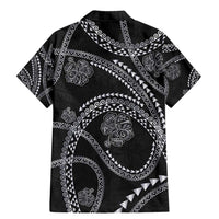 Hawaiian Kakau Art and Hisbiscus Tattoo Family Matching Mermaid Dress and Hawaiian Shirt Tribal Pattern-Silver Style LT03 - Polynesian Pride