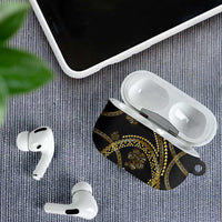 Hawaiian Kakau Art and Hisbiscus Tattoo AirPods Case Tribal Pattern-Gold Style - Polynesian Pride