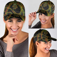 Hawaiian Kakau Art and Hisbiscus Tattoo Classic Cap Tribal Pattern-Reggae Style - Polynesian Pride