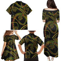 Hawaiian Kakau Art and Hisbiscus Tattoo Family Matching Puletasi and Hawaiian Shirt Tribal Pattern-Reggae Style LT03 - Polynesian Pride