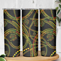 Hawaiian Kakau Art and Hisbiscus Tattoo Skinny Tumbler Tribal Pattern-Reggae Style LT03 - Polynesian Pride