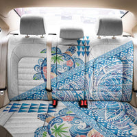 Hawaiian Abstract Sea Turtle Back Car Seat Cover Polynesian Tapa Art and Kakau Tattoo White WaterColor LT03 - Polynesian Pride