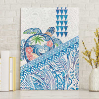 Hawaiian Abstract Sea Turtle Canvas Wall Art Polynesian Tapa Art and Kakau Tattoo White WaterColor LT03 Without Frame White - Polynesian Pride