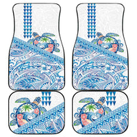 Hawaiian Abstract Sea Turtle Car Mats Polynesian Tapa Art and Kakau Tattoo White WaterColor LT03 - Polynesian Pride