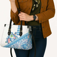 Hawaiian Abstract Sea Turtle Leather Bag Polynesian Tapa Art and Kakau Tattoo White WaterColor LT03 - Polynesian Pride