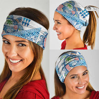 Hawaiian Abstract Sea Turtle Neck Gaiter Polynesian Tapa Art and Kakau Tattoo White WaterColor LT03 - Polynesian Pride