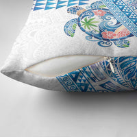 Hawaiian Abstract Sea Turtle Pillow Cover Polynesian Tapa Art and Kakau Tattoo White WaterColor LT03 - Polynesian Pride