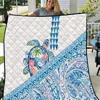 Hawaiian Abstract Sea Turtle Quilt Polynesian Tapa Art and Kakau Tattoo White WaterColor LT03 White - Polynesian Pride